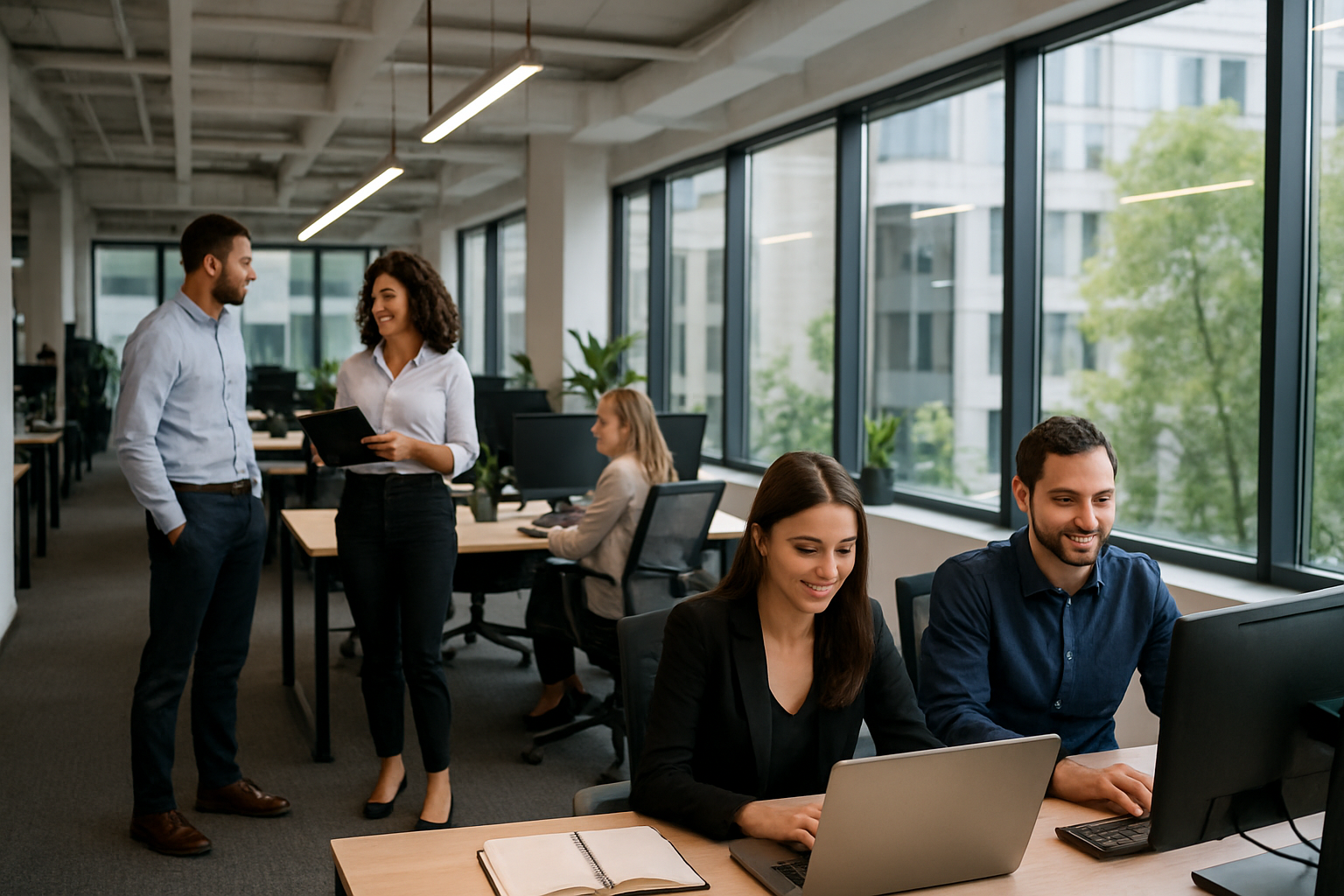 Office background with people-3